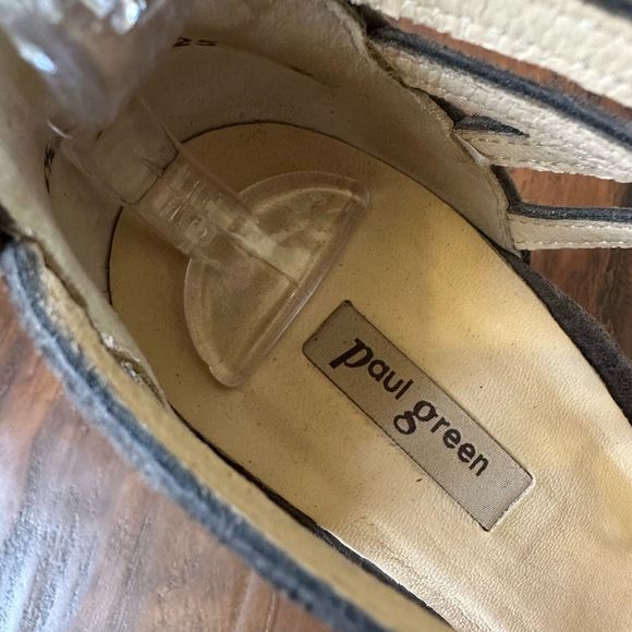 PAUL GREEN Marsha D’Orsay Lace Up Heeled Sandal in Taupe Leather - Picture 8 of 11